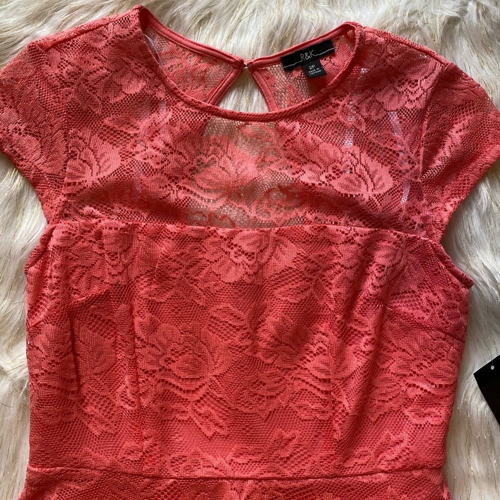 R&K Coral Lace Dress - Picture 2 of 8
